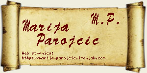 Marija Parojčić vizit kartica